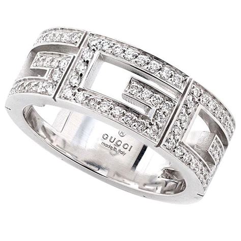 gucci white gold ring with diamonds